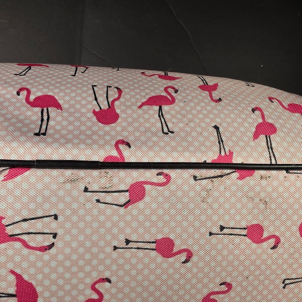 Betsy Johnson Pink Flamingo Strut 22" Weekender Carry-on Rolling Suitcase Handle - Picture 11 of 16